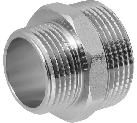 Ниппель-переходник MPF 1.1/4" х 1" бочонок латунный никелированный наружная резьба ИС.072178