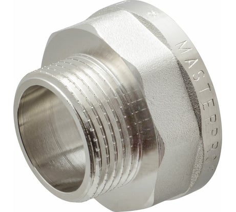 Переходник сантехнический с ребордой MPF 1.1/4" х 1" латунный никелированный внутренняя-наружная резьба ИС.072196