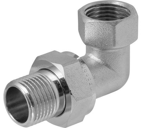 Американка угловая MPF 1/2" сгон сантехнический латунный никелированный внутренняя-наружная резьба ИС.072273