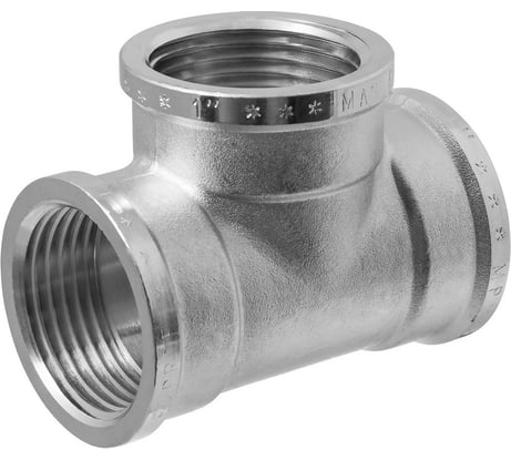 Тройник сантехнический MPF 1" латунный никелированный внутренняя резьба ИС.072221