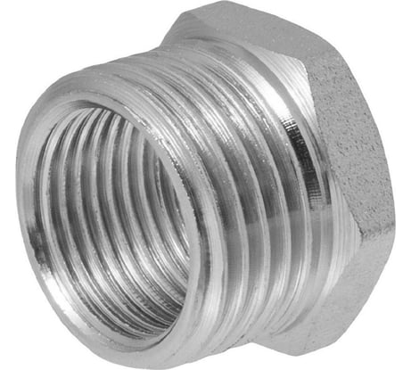 Футорка 1/2" х 3/8" сантехническая MPF переходник латунная никелированная наружная-внутренняя резьба ИС.072203