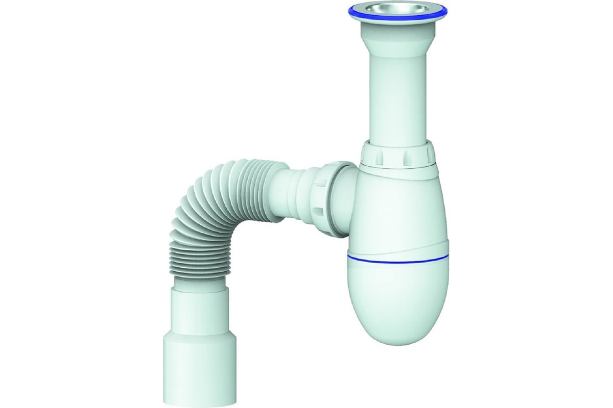 Сифон для кухни Unicorn 1.1/2\"х40 литой нержавеющий выпуск, с ...