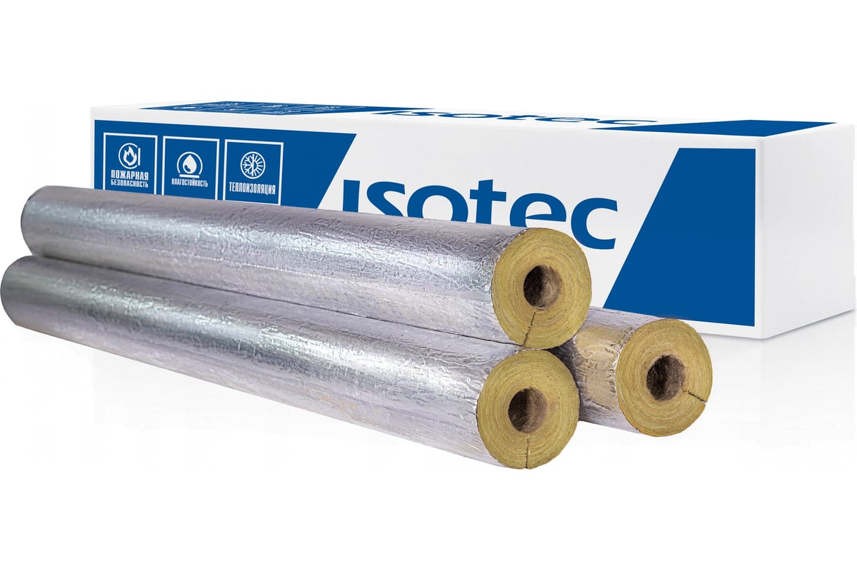 Теплоизоляционный фольгированный цилиндр для труб из минеральной ваты ...