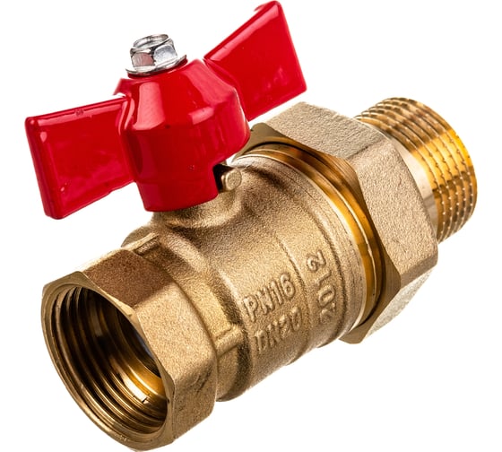 Кран шаровый с полусгоном американкой MasterProf 3/4", бант, латунь ИС.080924