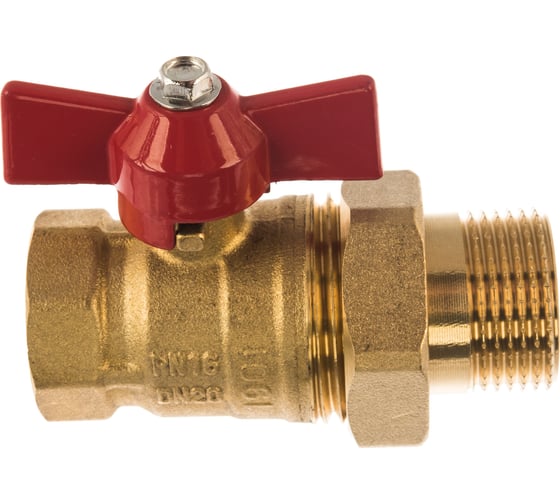 Кран шаровый с полусгоном американкой MasterProf 3/4", бант, латунь ИС.080924