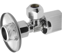 Шаровой угловой кран с отражателем для бытовых приборов MPF Light 1/2"х3/8" н/цанга, M10, хром, флажок сбоку ИС.080444