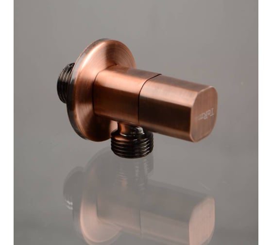 Угловой кран Terma 1/2 н/н керамический затвор (ручка квадратная red bronze) 33637 26220