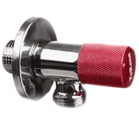 Угловой кран Terma хромированный 1/2 н/н керамический затвор (ручка круглая red) 33630 26213