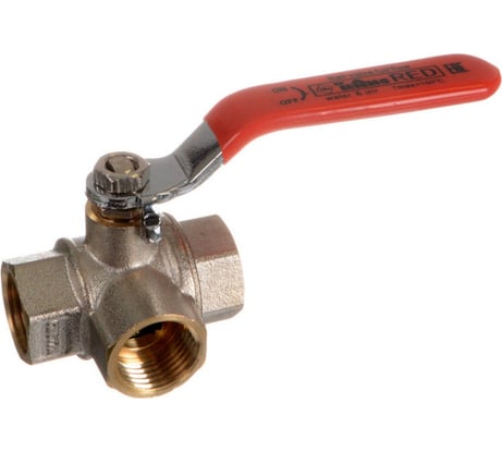 Шаровой кран Terma red 3/4 l-образный трехходовой ручка 31064 26164