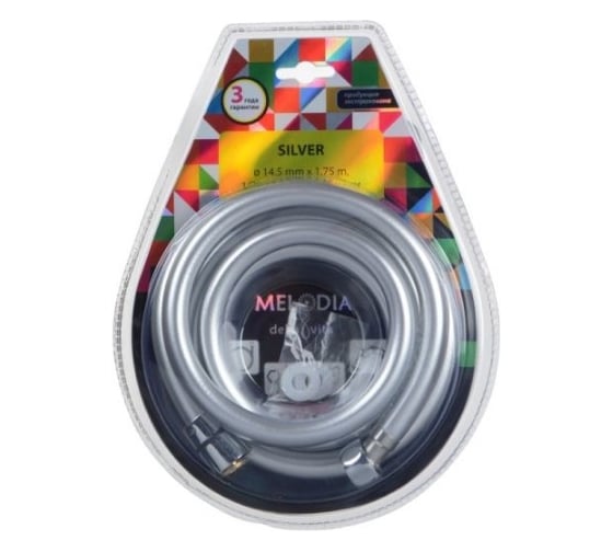 Шланг для душа Melodia della vita silver 1/2" на 1/2" конус пвх,175 см., серебро mkp34435bl 34444