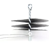 Щетка-ерш для очистки котлов, теплообменников, дымоходов, труб, отверстий SIT д150x60x140, плоская сталь 1,80x0,45, М12 1850