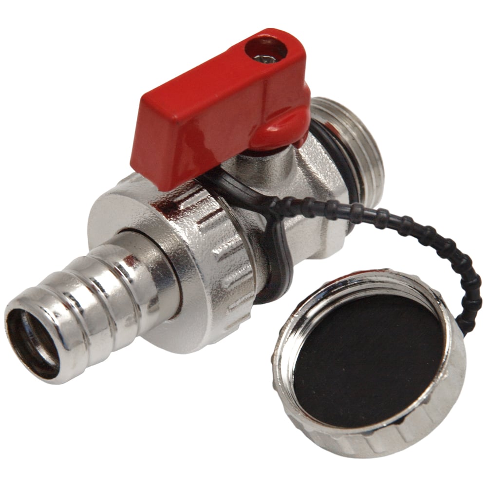 Шаровой дренажный сливной кран со штуцером и заглушкой 1/2 MasterProf ...