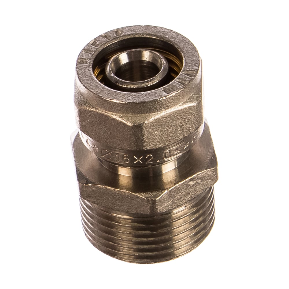 Обжимной соединитель с переходом на наружную резьбу 16х3/4 Valtec VTm ...