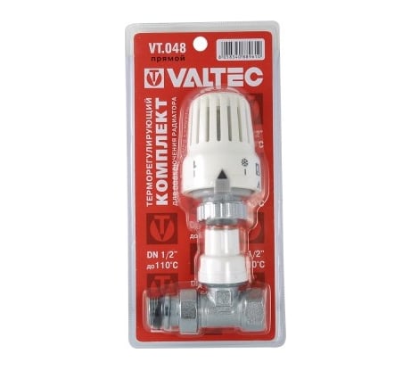 Прямой клапан с термостатической головкой для радиатора 1/2 Valtec VT.048.N.04