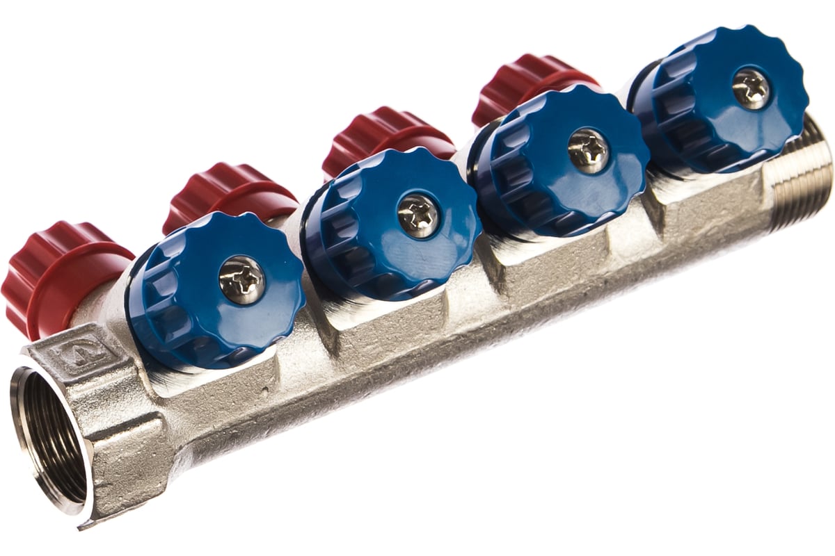 Коллектор с регулирующими вентилями 3/4х4 вых. 1/2 нар. Valtec VTc.560 ...