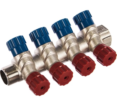 Коллектор с регулирующими вентилями 3/4х4 вых. 1/2 нар. Valtec VTc.560.N.0504