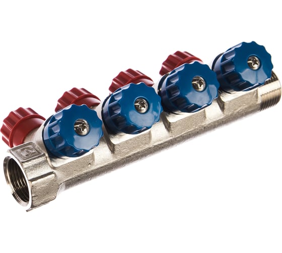 Коллектор с регулирующими вентилями 3/4х4 вых. 1/2 нар. Valtec VTc.560.N.0504