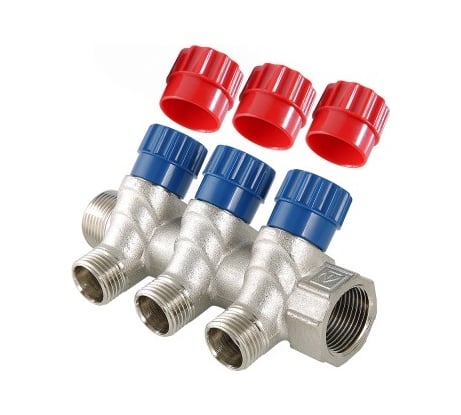 Коллектор с регулирующими вентилями 1х3 вых. Евроконус 3/4 Valtec VTc.560.NE.060503
