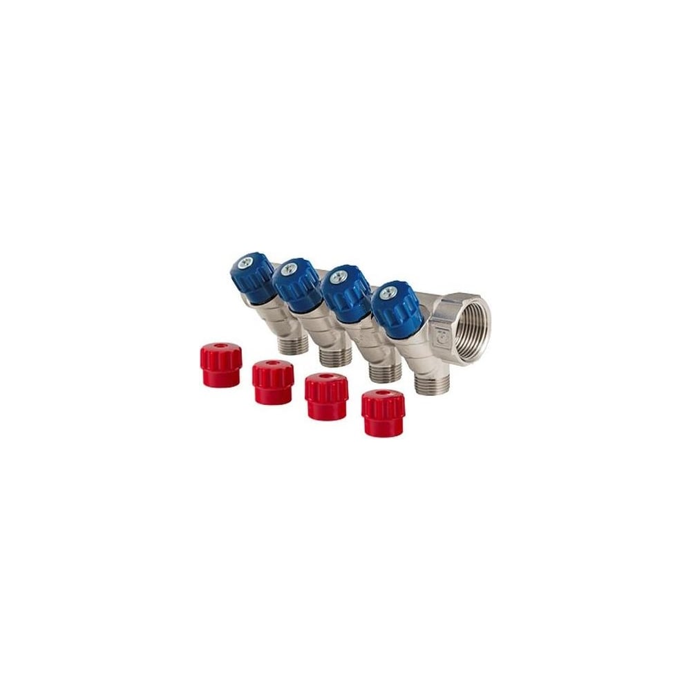 Коллектор с регулирующими вентилями 1х4 вых. Евроконус 3/4 Valtec VTc ...