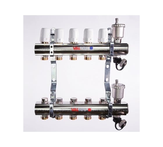 Коллекторная группа в сборе, 1х5 вых. Евроконус 3/4 Valtec VTc.594.EMNX.0605