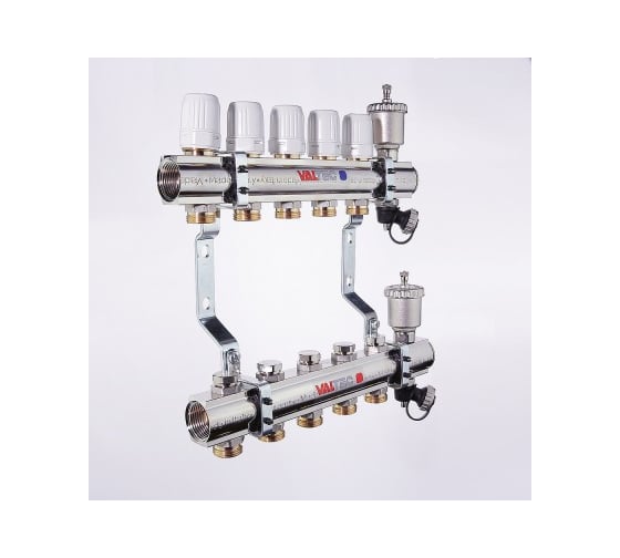 Коллекторная группа в сборе, 1х5 вых. Евроконус 3/4 Valtec VTc.594.EMNX.0605