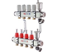 Коллекторная группа из нержавеющей стали со встроенными расходомерами в сборе, 1х8 вых. Евроконус 3/4 Valtec VTc.586.EMNX.0608