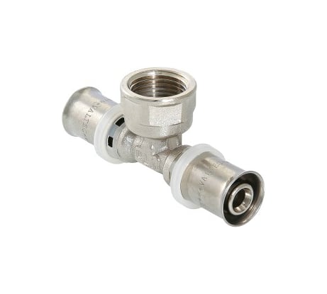 Тройник пресс с переходом на внутреннюю резьбу 16х1/2х16 Valtec VTm.232.N.160416