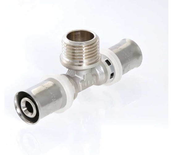 Тройник пресс с переходом на наружную резьбу 16х1/2х16 Valtec VTm.233.N.160416