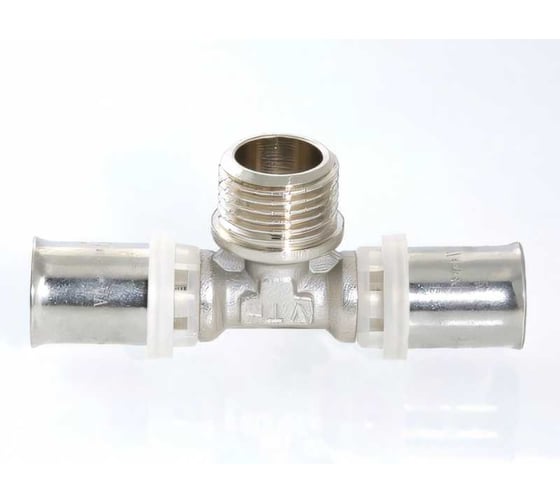Тройник пресс с переходом на наружную резьбу 16х1/2х16 Valtec VTm.233.N.160416