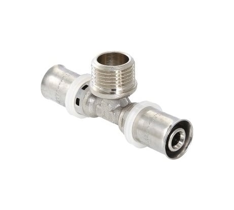 Тройник пресс с переходом на наружную резьбу 20х1/2х20 Valtec VTm.233.N.200420