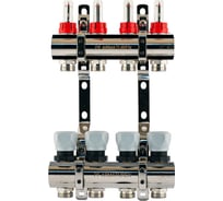 Коллекторная группа PROFACTOR латунь, с расходомерами 1х4 вых 3/4 ЕК PF MB 800.4