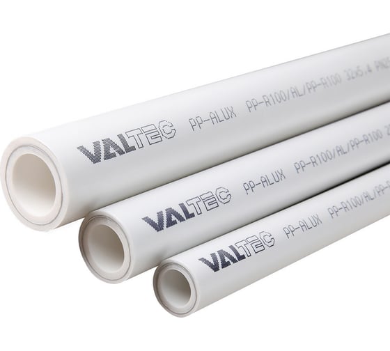 Труба PP-ALUX армированная алюминием, PN 25, 50мм, белый Valtec VTp.700.AL25.50