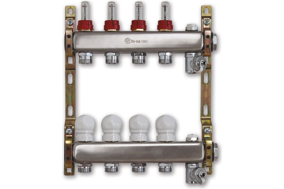 Коллектор в сборе 1\", 11 выходов под евроконус с расходомерами TE-SA ...