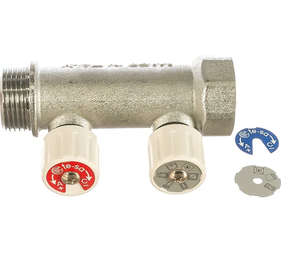 Сантехнический коллектор 1"х3/4"х2 TE-SA 203TG50-065-02