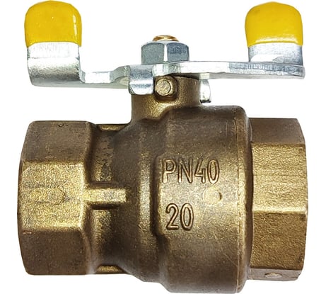 Шаровой муфтовый латунный кран НЗГА кш-20 (газ) вхв(б) 00-00000720