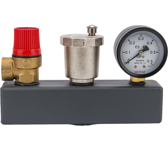Группа безопасности RISPA STANDART(цвет красный/антик/графит) 3/4" 1.5 бара RTA-0105 1