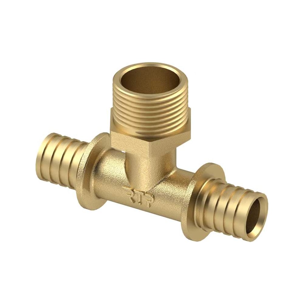 Аксиальный тройник RTP латунь, наружная резьба, 25x1", желтый 34812 ...