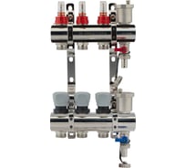 Коллекторная группа PROFACTOR латунь, с расходомерами, в сборе, 1х3 выхода 3/4 ЕК PF MB 802.3