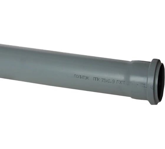 Труба с раструбом Политэк пп 75x1,9x500 117550 1