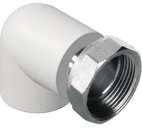 Угольник с накидной гайкой Политэк 20x1/2" pprc (белые) 9888002012