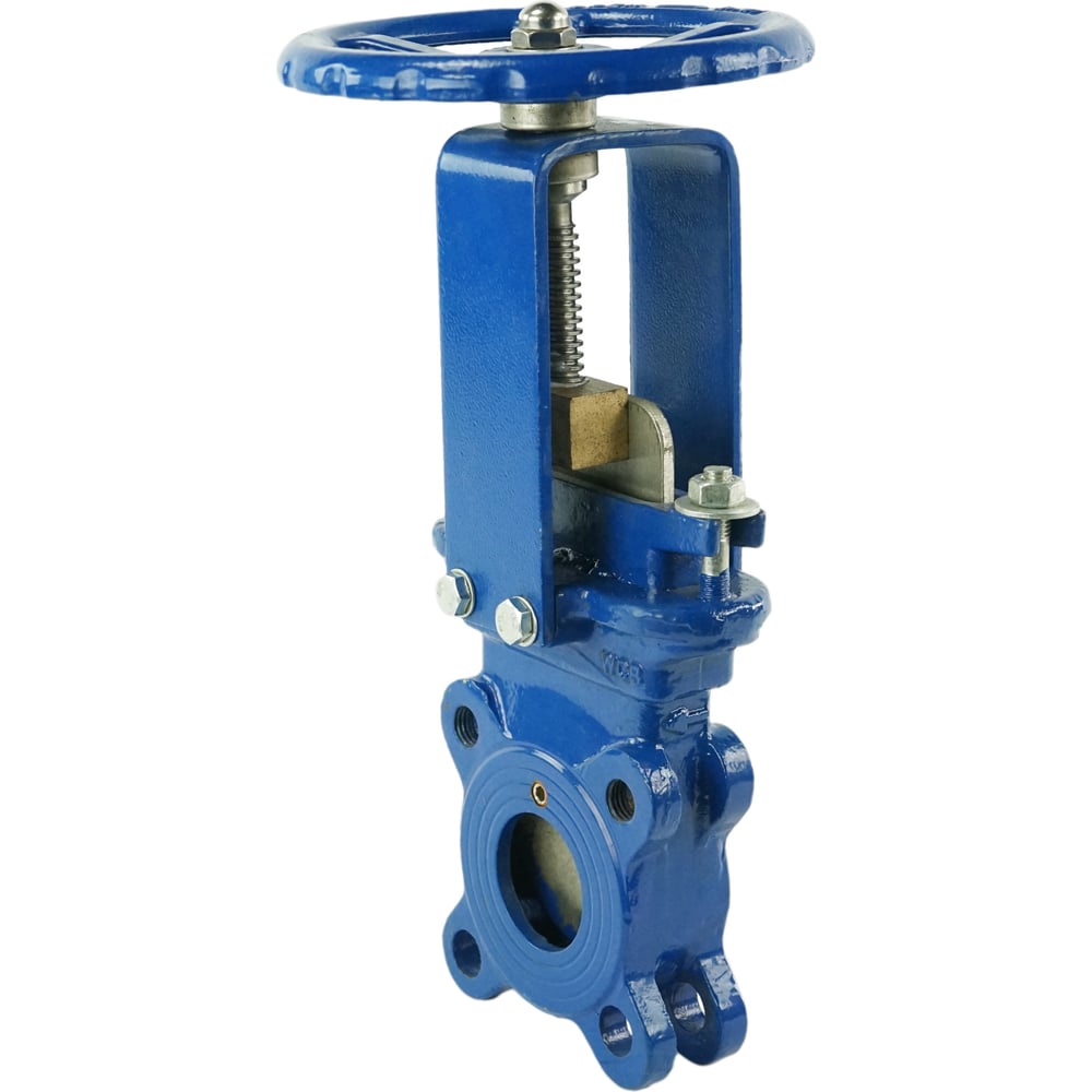 Шиберная ножевая задвижка DN.ru wcb-ss304-metal-1w ду80 ру10, штурвал ...