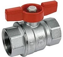 Шаровой кран Giacomini R251D, 1, ВВ, ручка-бабочка красная, хромированный R251X005