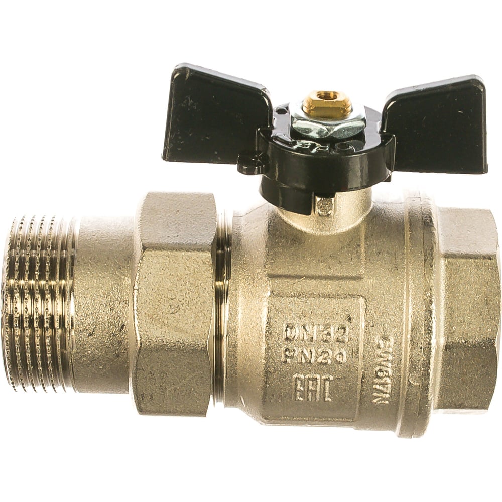 Кран Американка Н/В Ду-32 /1-1/4" бабочка черная Bugatti NEW JERSEY ...