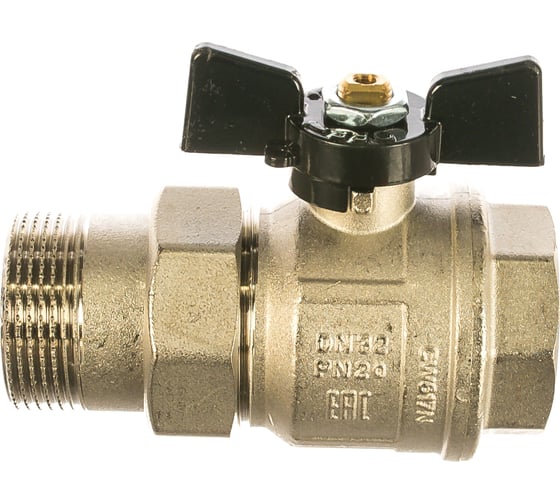 Кран Американка Н/В Ду-32 /1-1/4" бабочка черная Bugatti NEW JERSEY 9220007 1