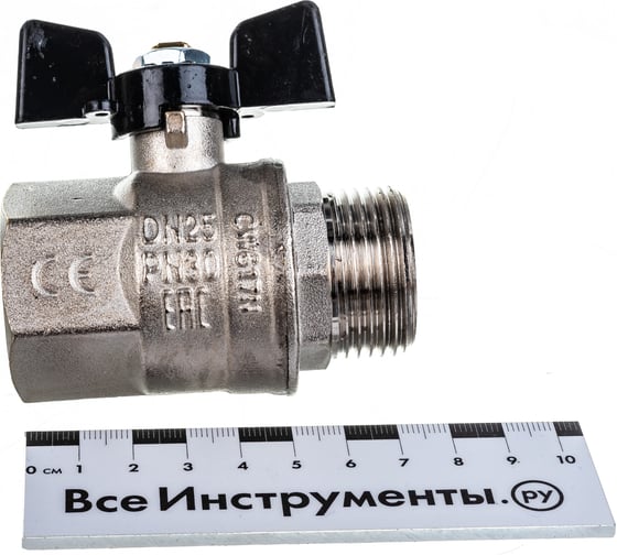 Шаровый кран Н/В Ду-25 /1" бабочка черная Bugatti NEW JERSEY 9170006