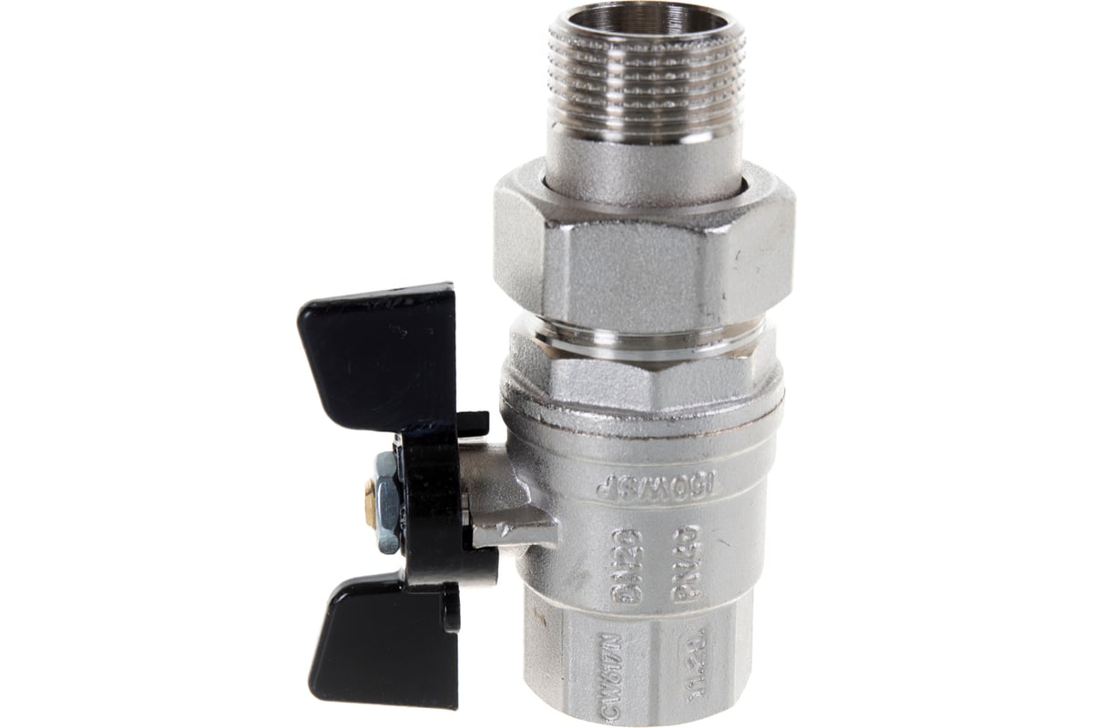 Кран Американка Н/В Ду-20 /3/4" Бабочка черная Bugatti OREGON 03220075 ...