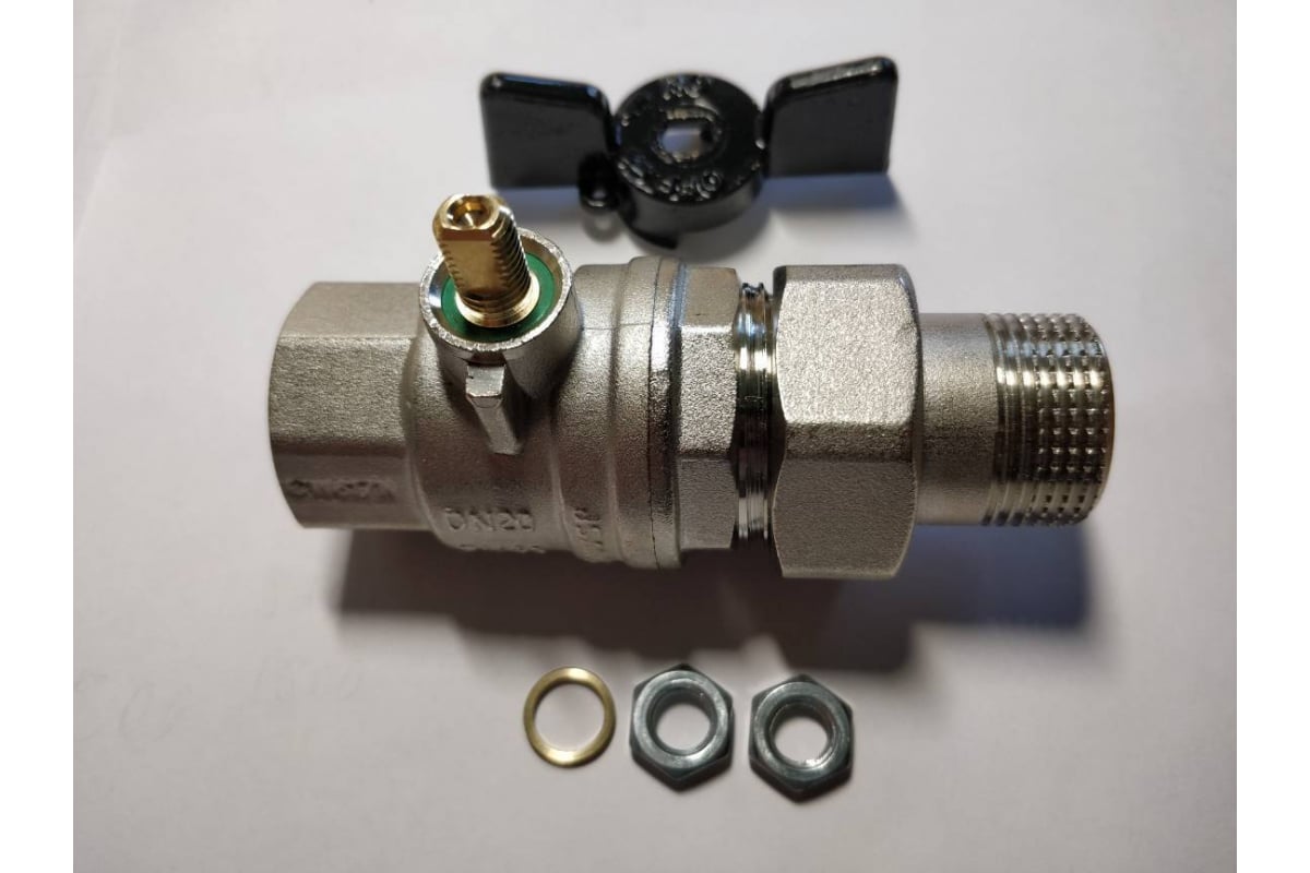 Кран Американка Н/В Ду-20 /3/4" Бабочка черная Bugatti OREGON 03220075 ...