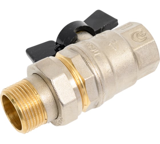 Кран Американка Н/В Ду-25 /1" Бабочка черная Bugatti OREGON 03220037 1