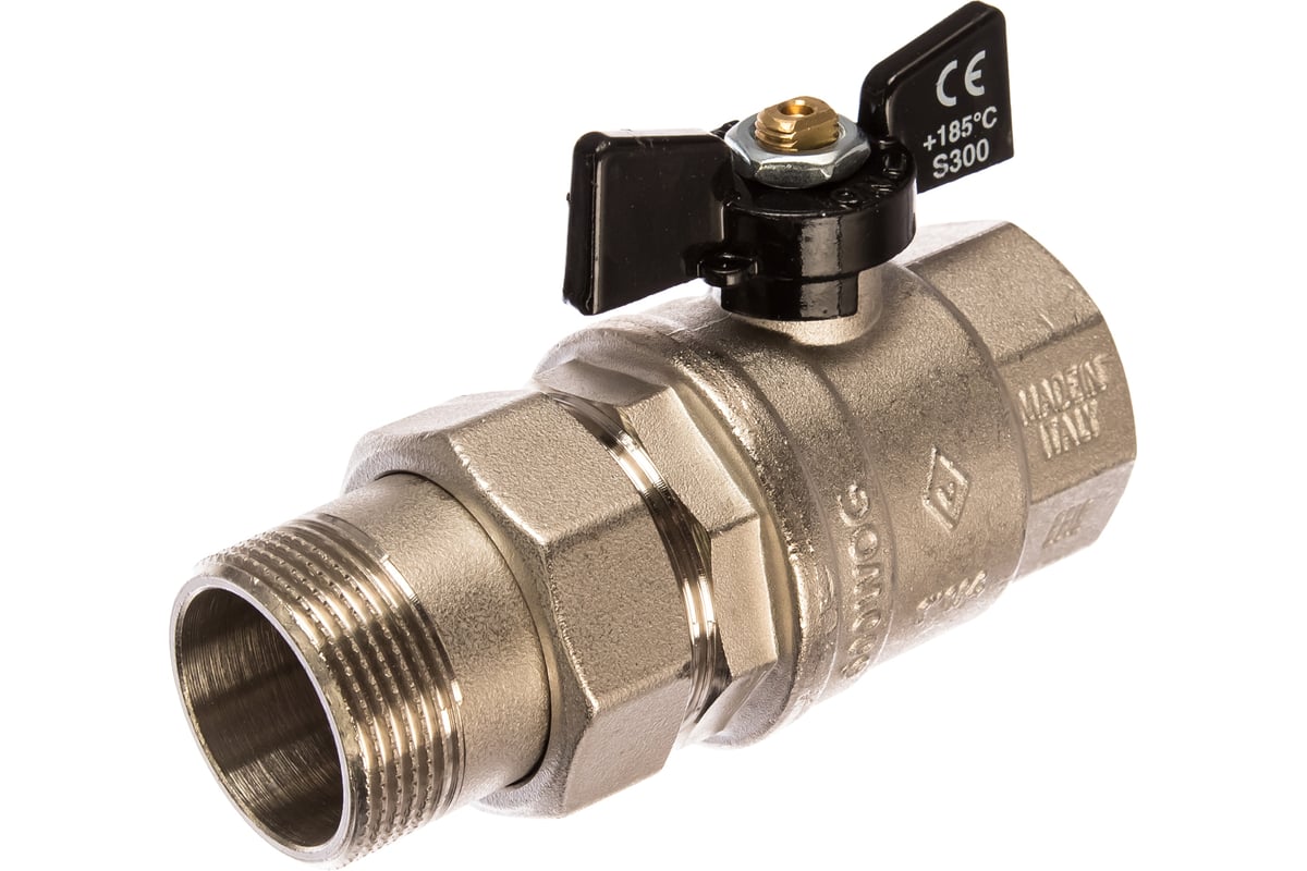 Кран Американка Н/В Ду-32 /1-1/4\" Бабочка черная Bugatti OREGON 3220042 ...