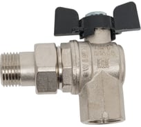 Угловой кран Американка Н/В Ду-15 /1/2" Бабочка черная Bugatti OREGON 05940001